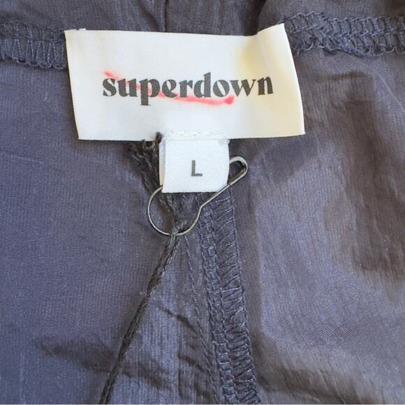 Revolve Superdown Ruby Parachute Pant Stylish Navy Cargo Pants adjustable waist - Picture 12 of 14